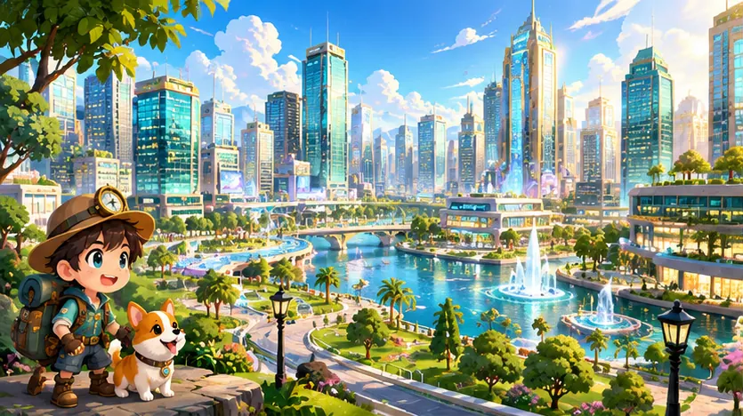 Modern City, richly illustrated urban adventure scenery